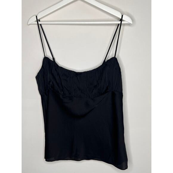 J.Crew NWT Gathered Stretch Silk Camisole Black Women's Size 12 BG670 - Picture 2 of 10